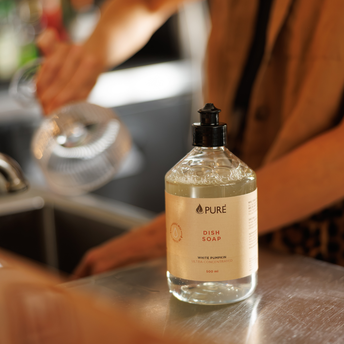Liquide vaisselle citrouille blanche